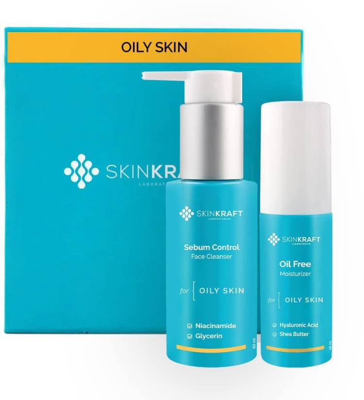 Skinkraft Customized Face Wash & Moisturizer Combo | Sebum Control Face Cleanser & Oil Free Face Moisturizer For Oily Skin -105 ml Price in India