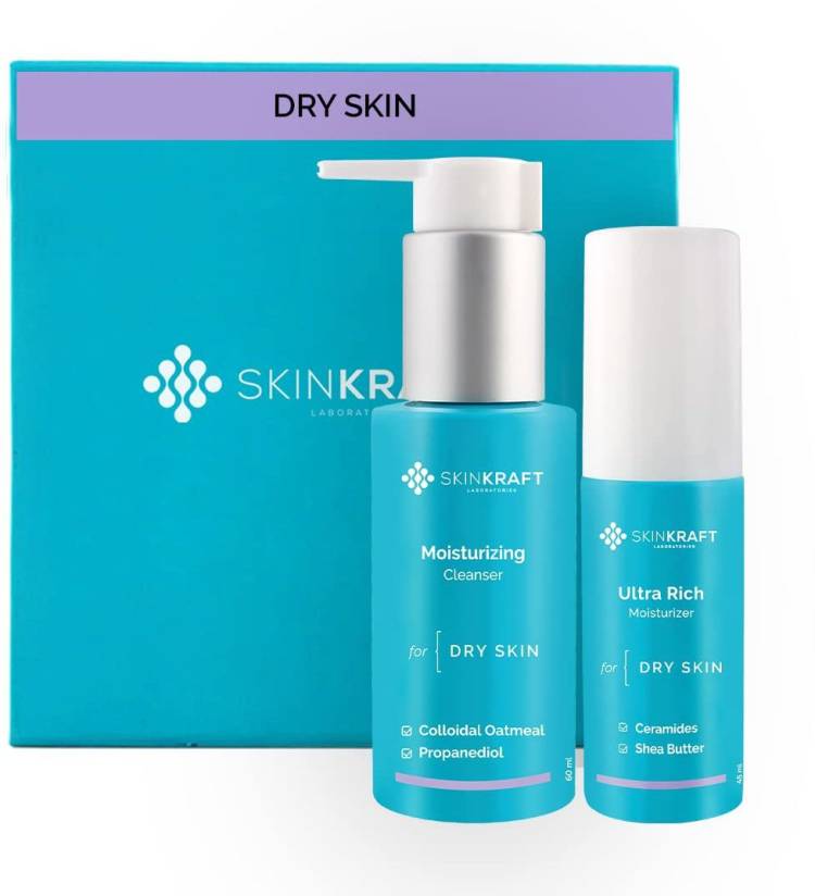 Skinkraft Face Wash - Face Moisturizer Skincare Combo - Moisturizing Cleanser + Ultra Rich Moisturizer For Dry Skin -105 ml Price in India