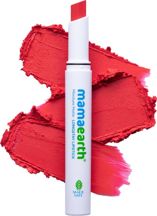 MamaEarth Moisture Matte Longstay Lipstick for 12 Hour Long Stay- Melon Red Price in India