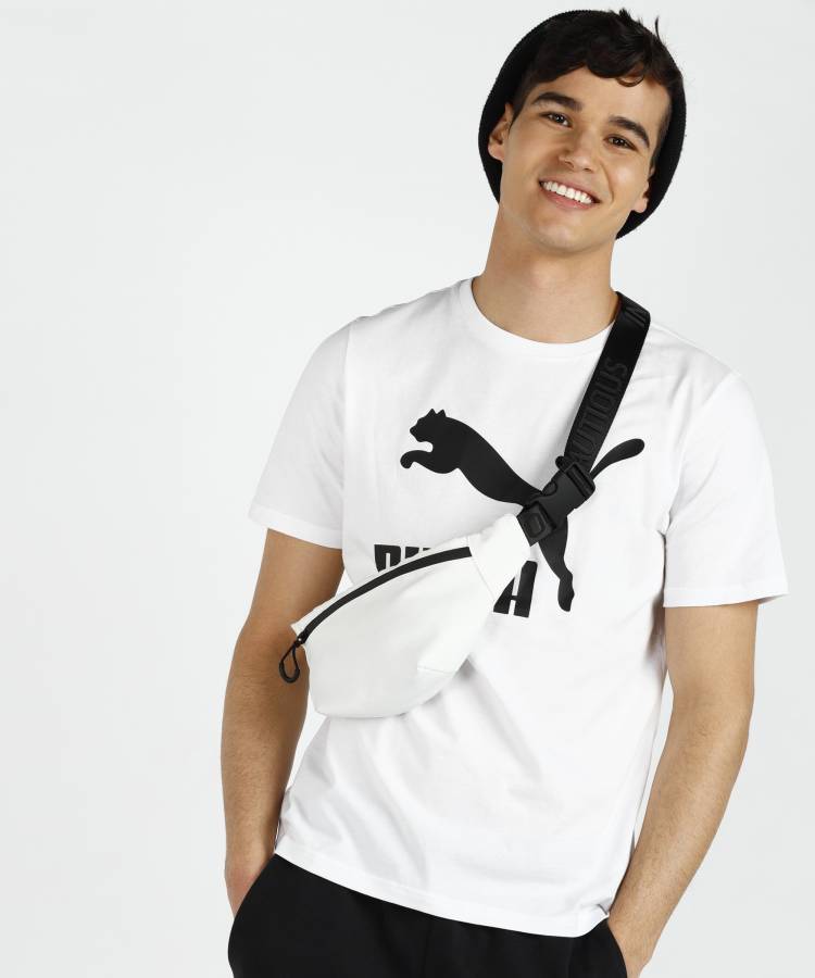 Printed Men Round Neck White T-Shirt Price in India