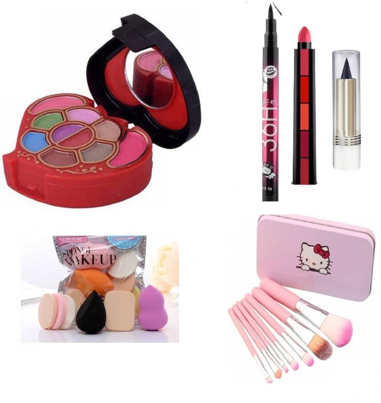 MY TYA All in One 5001 Fashion Makeup Kit for Girls with EyeLiner, Kajal, Makeup Brushes, Sponges and 5 in 1 Lipstick Price in India