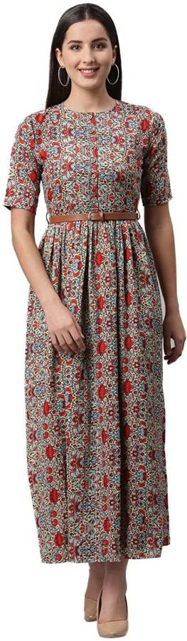 Women Maxi Multicolor Dress Price in India