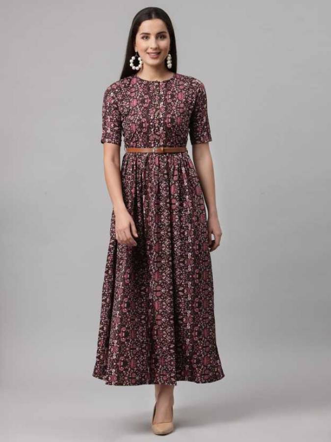 Women Maxi Multicolor Dress Price in India