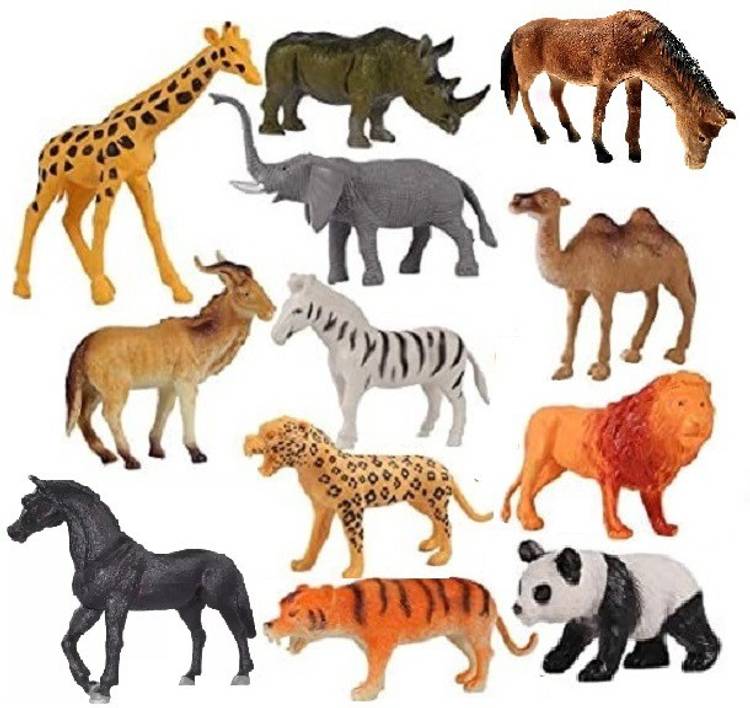 HALO NATION 12 Pc Big Size Jungle Animals Zoon Animal Wild Animal Forest Animal Jumbo Size