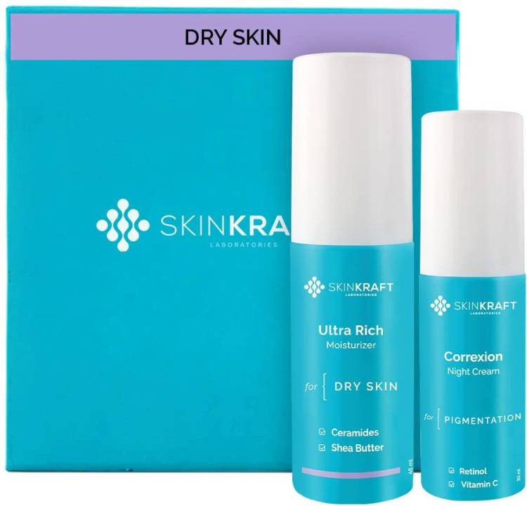 Skinkraft Face Moisturizer & Night Cream Combo - Ultra Rich Moisturiser & Correxion Night Cream - For Dry Skin - Net Vol: 75 ml Price in India