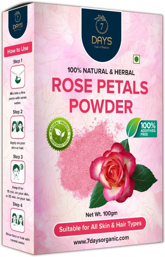 7 Days Natural Rose Petal Powder for Glowing Skin Price in India