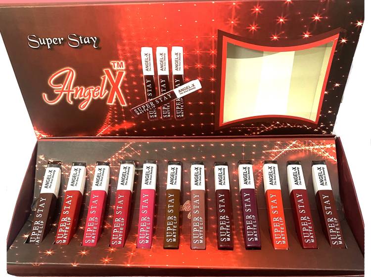 AngelX Crazy 12 pc set Liquid matte lipstick Price in India