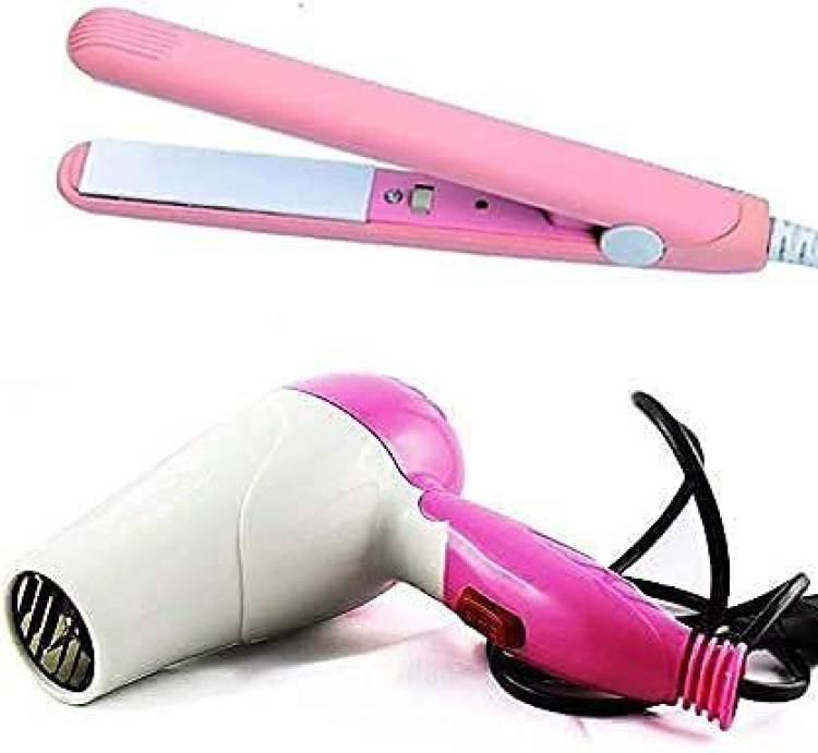 Ali Express 2 in 1 Mini Combo Set of Hair Straightener and Hair Dryer for Women (Multicolor) Electric Hair Styler Price in India