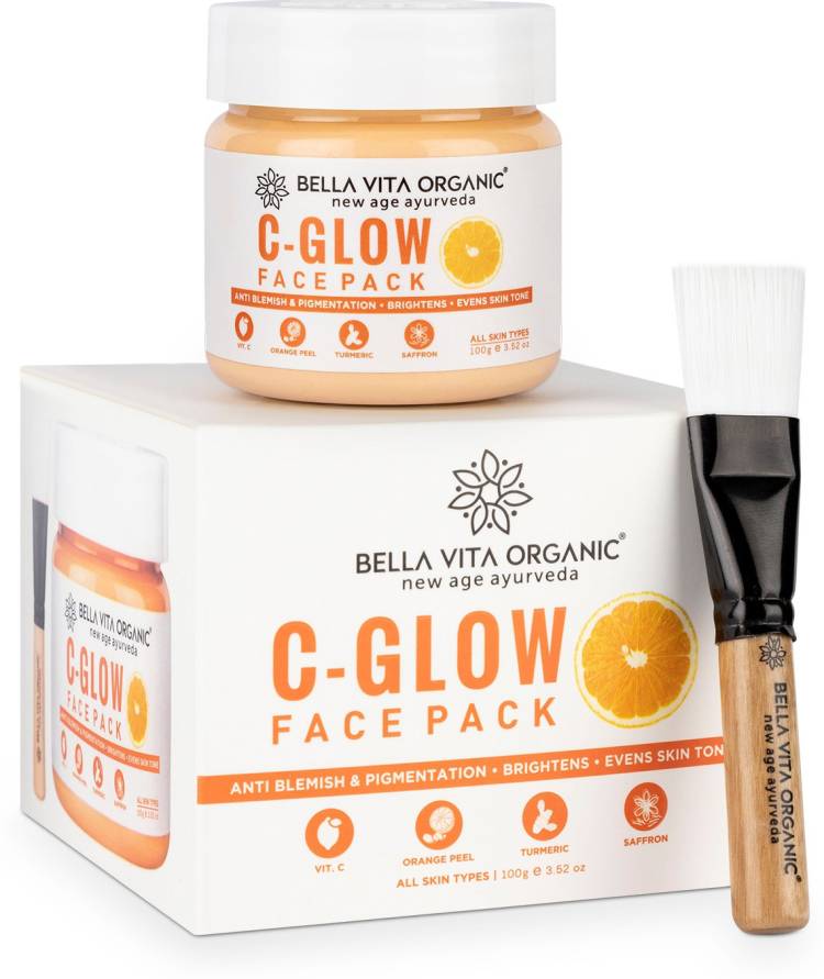 Bella vita organic C-Glow Face Pack |Vitamin C ,Turmeric & Saffron| Anti Blemish & Pigmentation Price in India