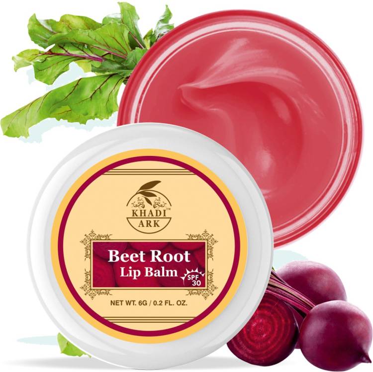 Khadi Ark Beetroot Lip Balm for Dry, Damaged and Chapped Lips with SPF 30 to Protect from UV Rays | Enriched with Shea Butter, Cocoa Butter, Kokum Butter & Vitamin E Oil (Paraben Free) Beetroot Price in India