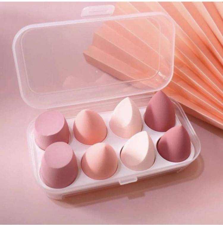 feelhigh cosmetics Blender Sponge 8 Pcs in A Storage Box ,Makeup Cosmetic Puff Sponge Price in India