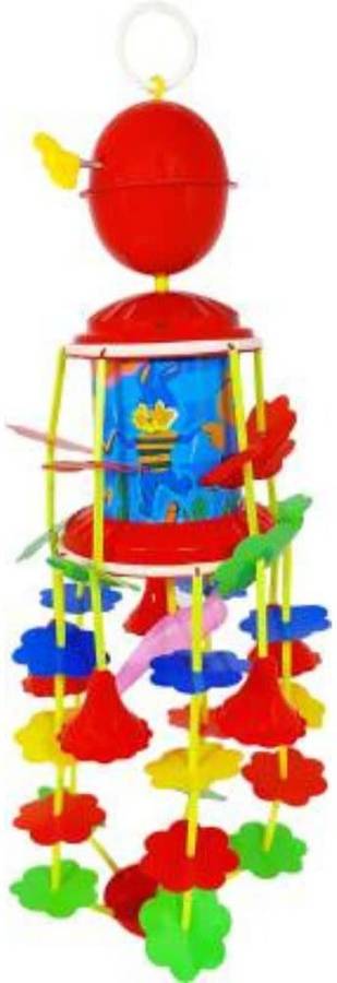 PRVPASHION Plastic Jhoomer Musical Merry Go Round Hanging Toy, Key Operated Sound Toys