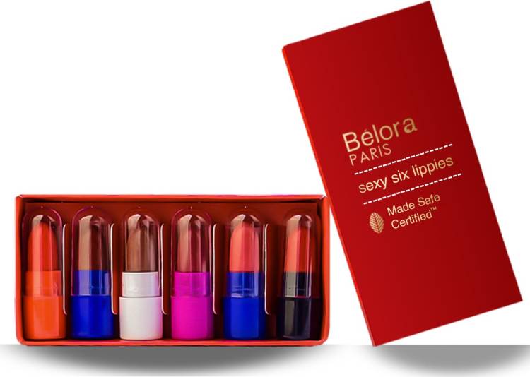 Belora Paris Six Lippies | Mini Lipstick Set | Deeply pigmented | Matte Finish Price in India