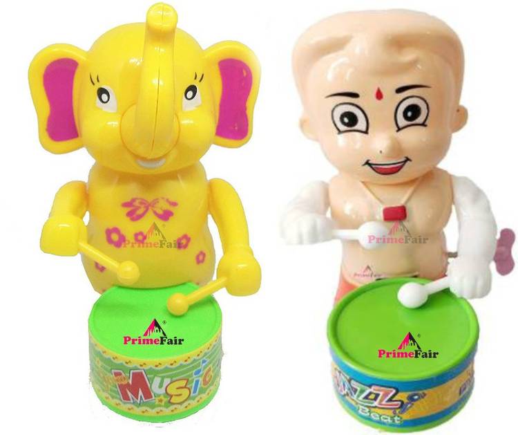 PRIMEFAIR Elephant With Chota Bheem Drummer Kid's Musical Toys Baby rattle Sound Toy