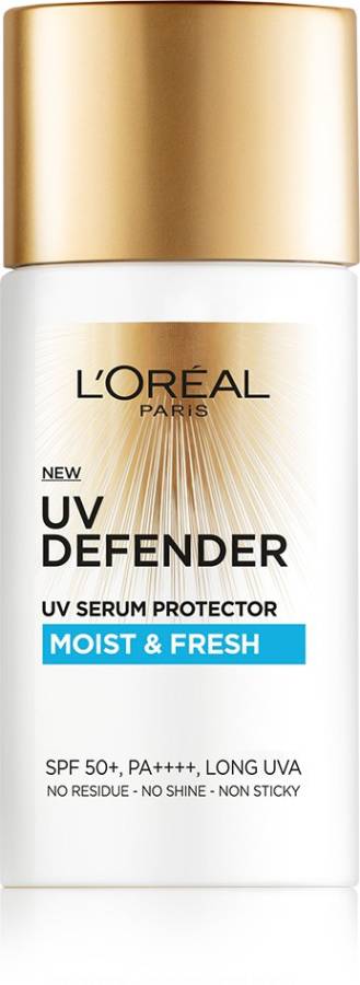 L'Oréal Paris UV Defender Serum Protector Sunscreen SPF 50 PA+++, Moist & Fresh, 50 ml - SPF SPF 50 PA+++ Price in India
