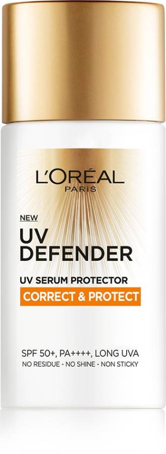 L'Oréal Paris UV Defender Serum Protector Sunscreen SPF 50 PA+++, Correct & Protect, 50 ml - SPF SPF 50 PA+++ Price in India