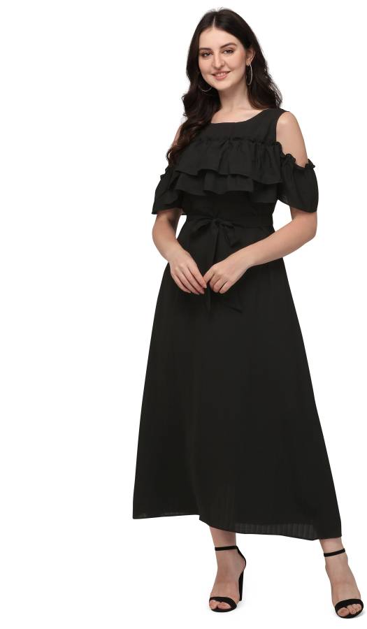 Women Maxi Black Dress Price in India