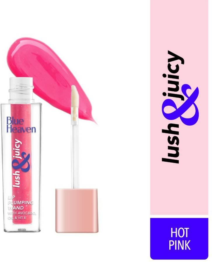 BLUE HEAVEN Lush & Juicy, Lip Wand Gloss, Hot Pink, 4.5ml Price in India