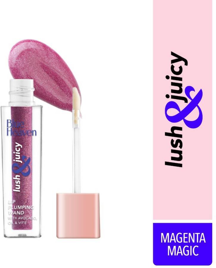 BLUE HEAVEN Lush & Juicy, Lip Wand Gloss, Magenta Magic, 4.5ml Price in India