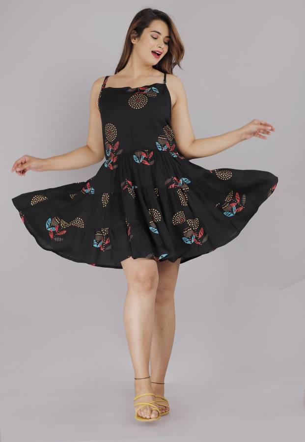 Women Skater Black Dress Price in India