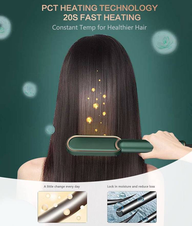 HeatLine Hair Straightener Comb Hair Straightener Brush Fast Heating & 5 Temp Settings Zn-17 Hair Straightener Brush Price in India