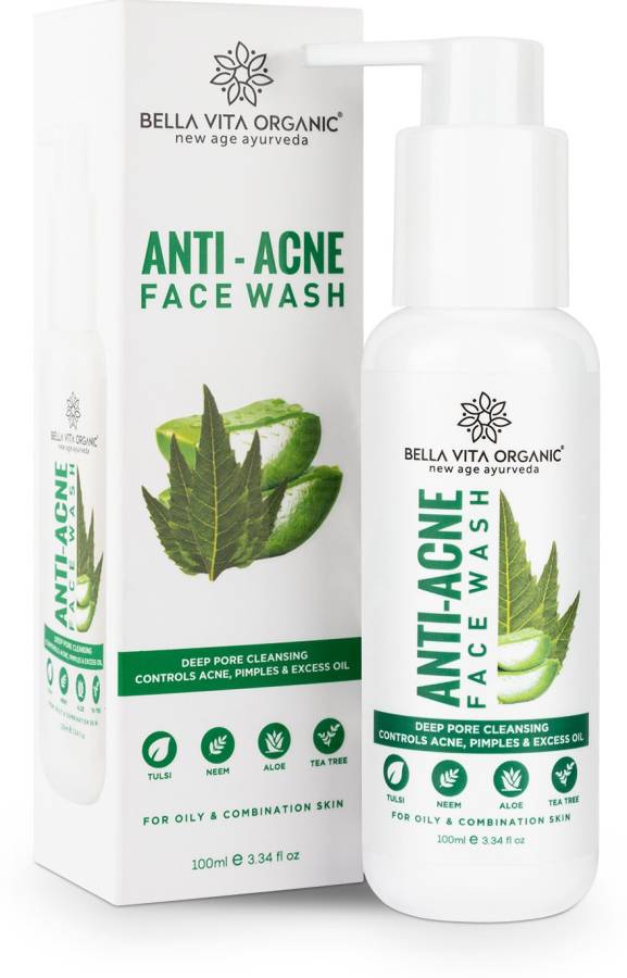 Bella vita organic Anti Acne for Oil Control, Pimples Repair & Glow with Neem, Basil, Tea Tree & Aloe  Face Wash Price in India