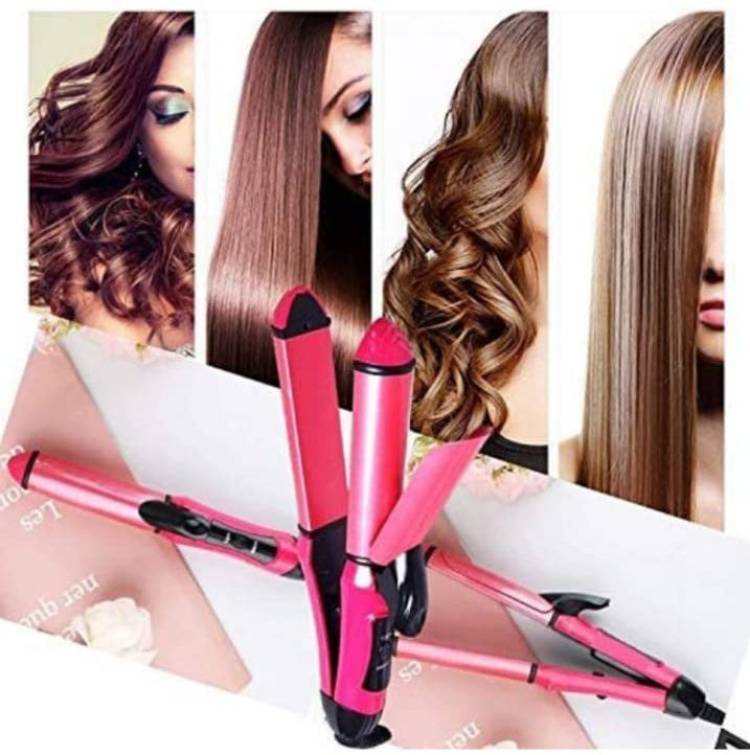 GoSmart 2 in 1 Hair Straightener and Curler for Women (Pack of 1,Pink) Hair Straightener Price in India