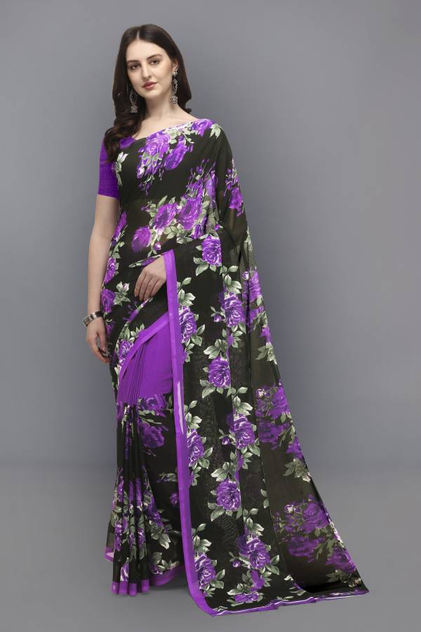 Floral Print, Printed Daily Wear Georgette Saree Price in India