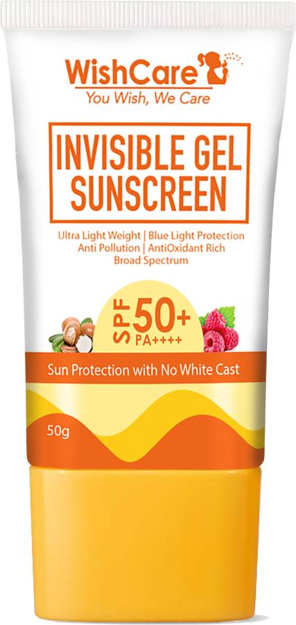WishCare Invisible Gel Sunscreen - Oil Free, Broad Spectrum with No White Cast - SPF 50+ PA++++ Price in India