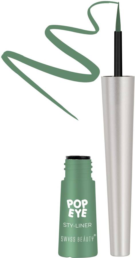 SWISS BEAUTY Pop Eye Eyeliner - Clover Green 3 ml Price in India