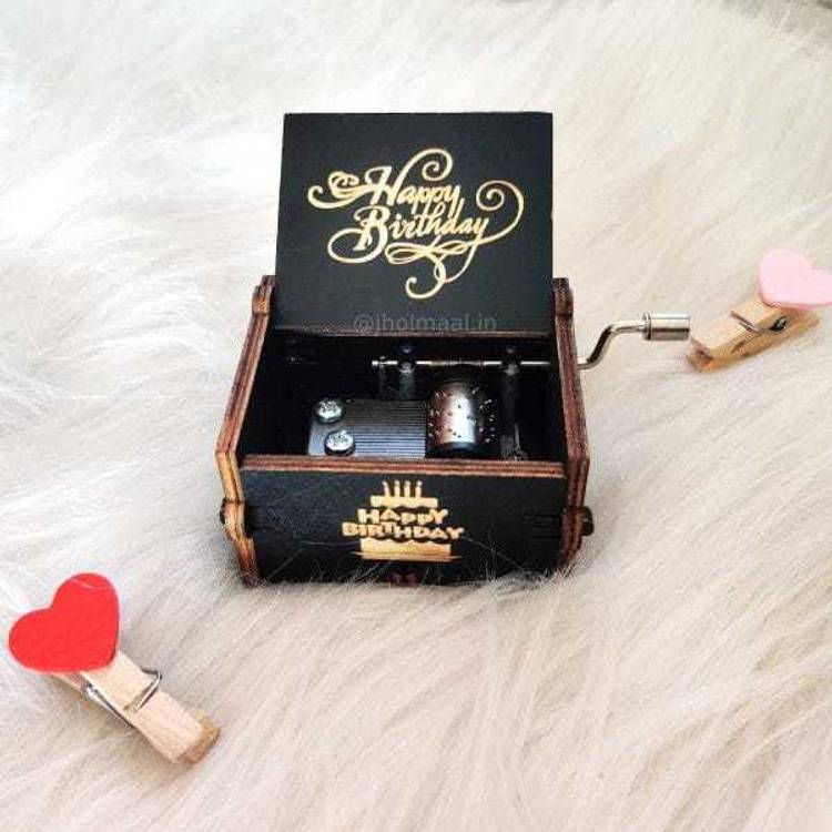 Crazy Gifters friendz wooden music box happy birthday instrument- Black colour