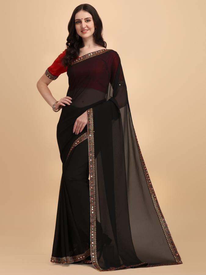 Embellished Bollywood Georgette, Georgette Saree Price in India