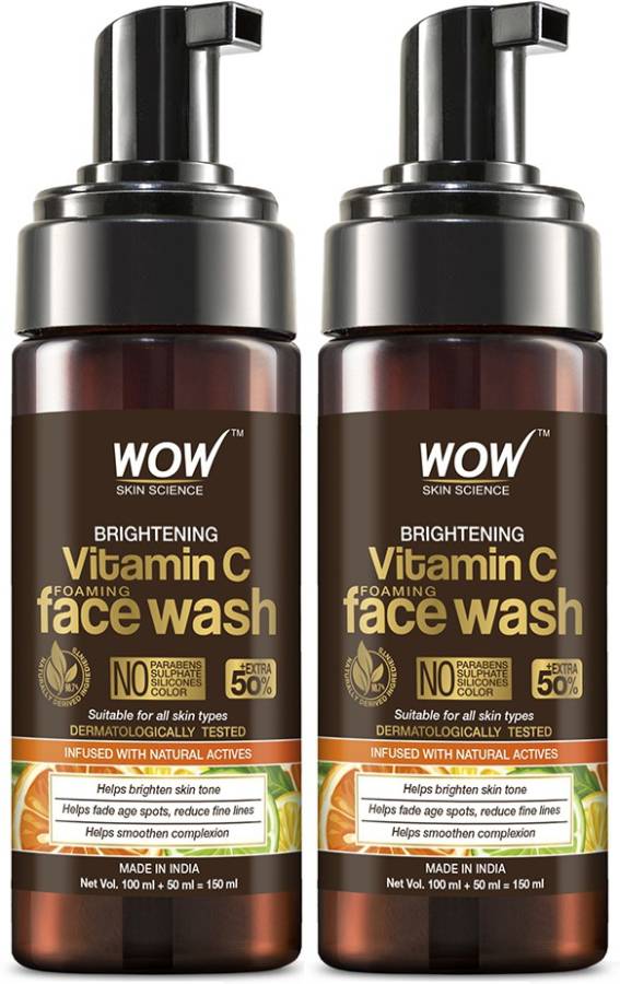 WOW SKIN SCIENCE Brightening Vitamin C Foaming  (Pack of 2) Face Wash Price in India
