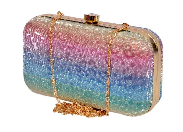 Party, Casual, Formal Gold, Blue, Pink  Clutch Price in India