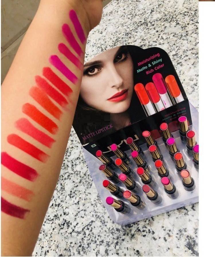 SKINPLUS High Quality Unique Design 24 Colors Waterproof Multicolor Lipstick Price in India