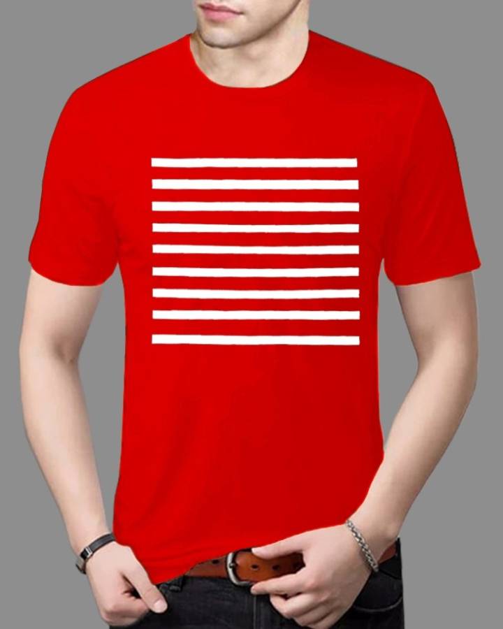 Typography Men Round Neck Red T-Shirt Price in India