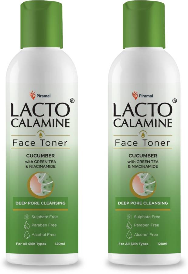 Lacto Calamine Cucumber Face Toner with Green Tea & Niacinamide Cool & Hydrated skin Pack of 2 Men & Women Price in India