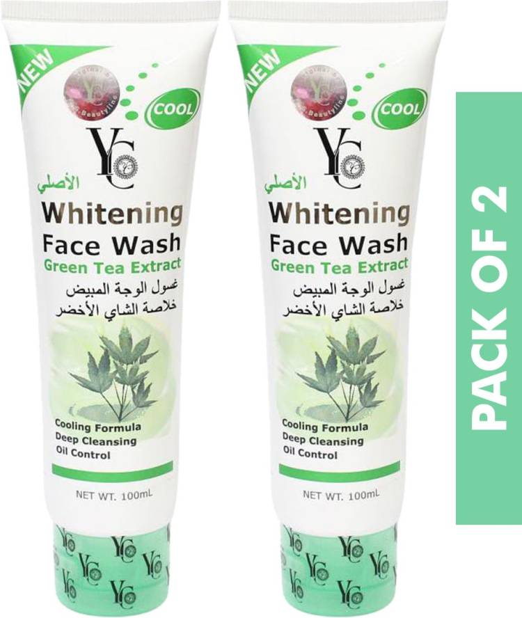 YC Whitening Green Tea Extract, Cooling Formula , 100ml each, PACK OF 2 Face Wash Price in India