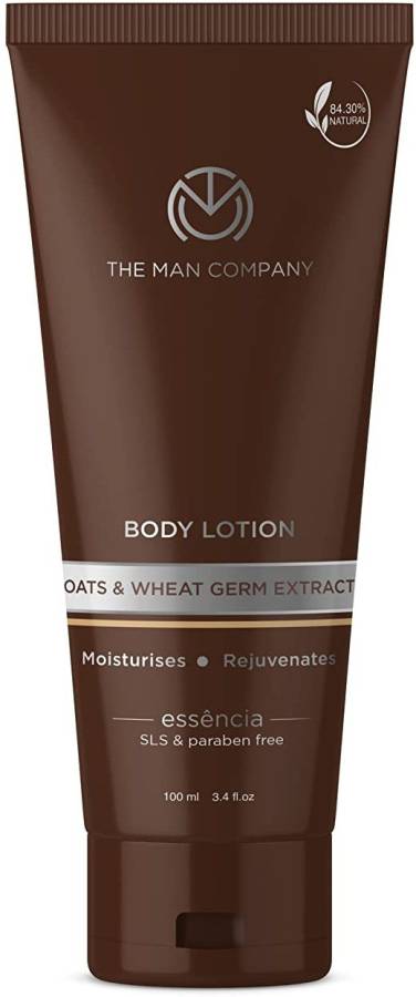 THE MAN COMPANY Body Lotion For Dry Skin | Oats, Wheat Germ Extract & Shea Butter | 100ml Pack Price in India