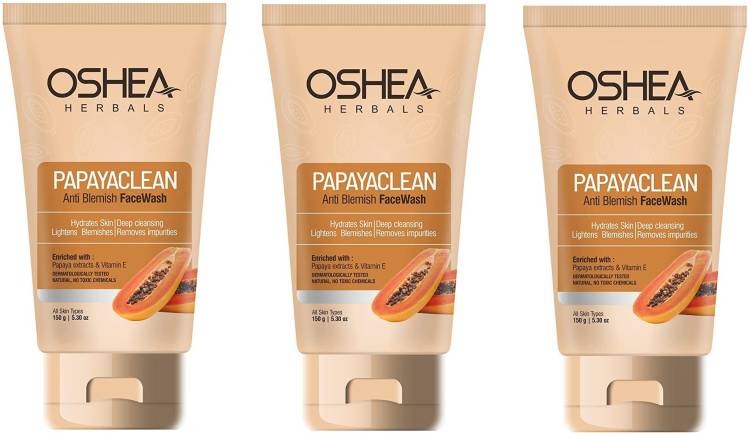 Oshea Herbals Papaya  150GM Super Save Pack of 3 Face Wash Price in India
