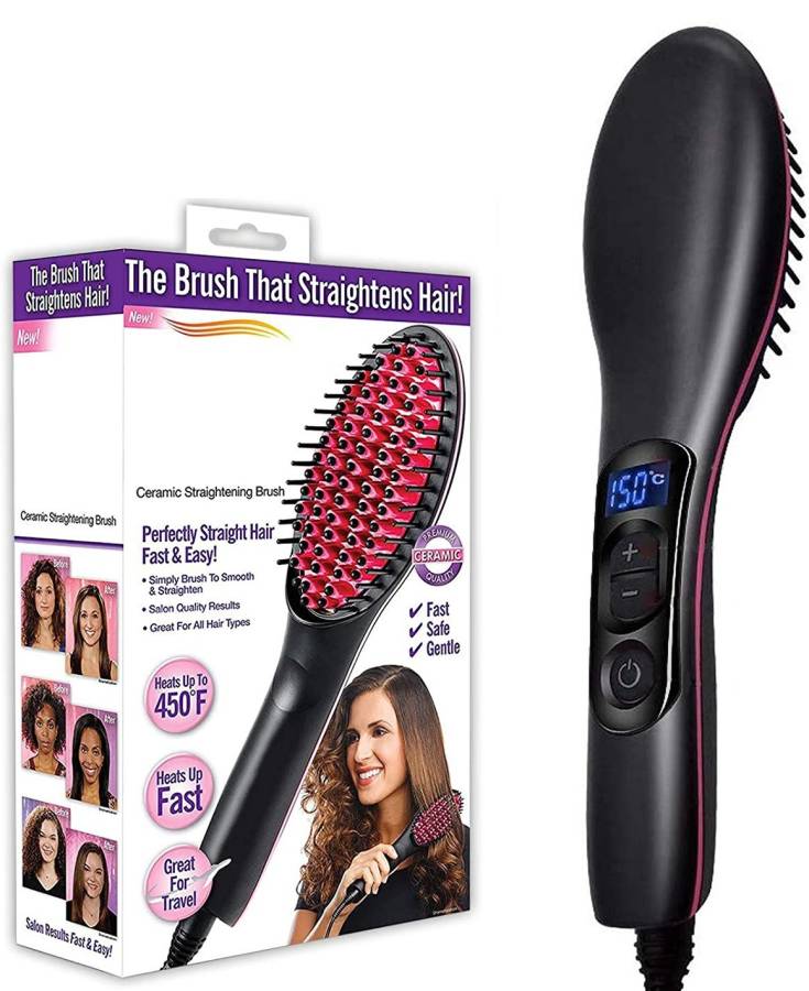 Wunder Vox VII-Straight Ceramic Hair Straightener Brush-83 XVI-51AZ-Straight Ceramic Hair Straightener Brush Hair Straightener Brush Price in India