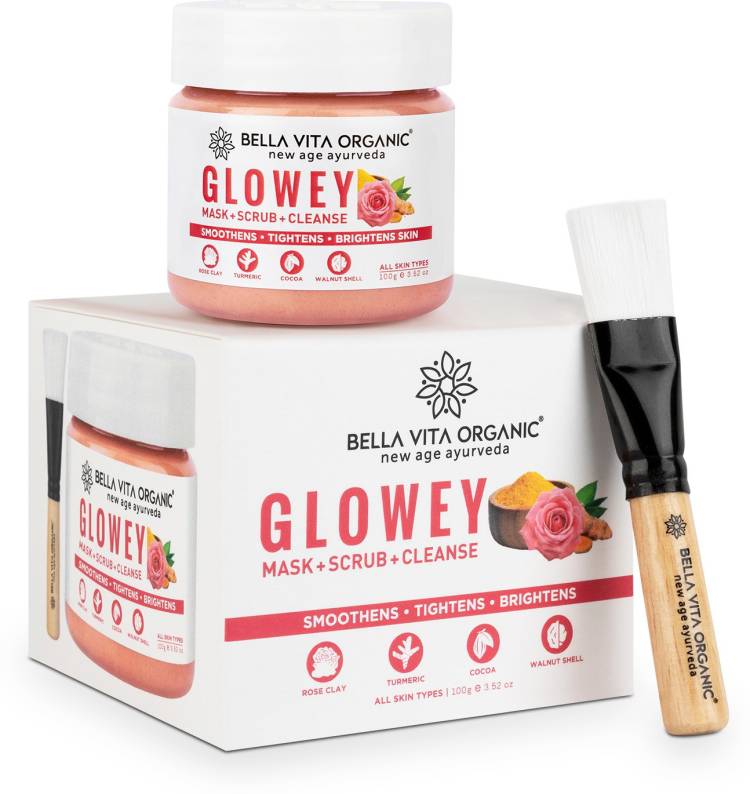 Bella vita organic Glowey Face Pack, Scrub & Face Wash 3 In 1 For Glowing Skin & Radiance Price in India