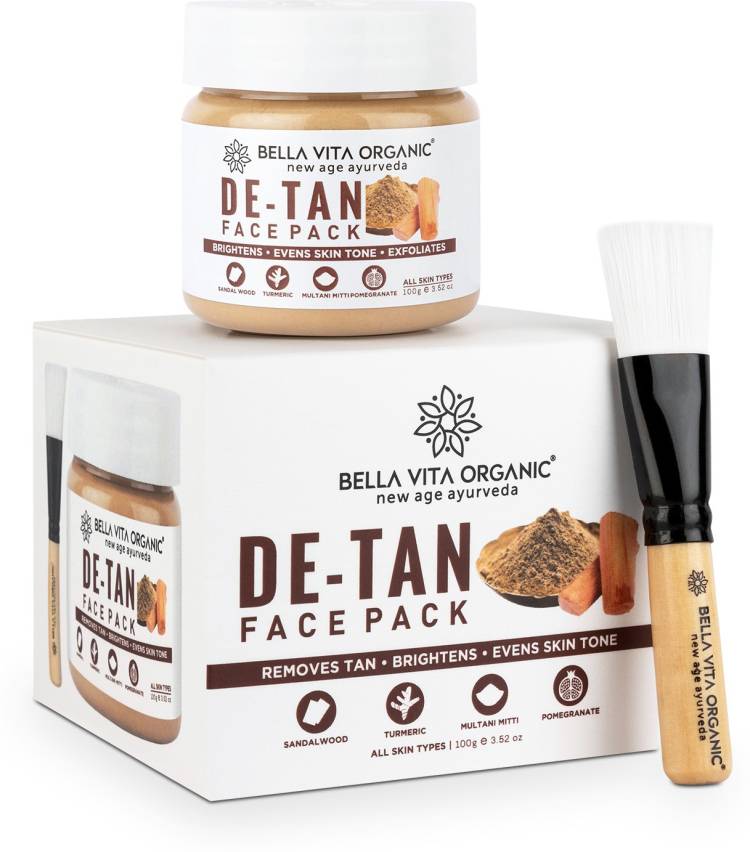 Bella vita organic De Tan Removal Face Pack For Glowing Skin, Oil Control, Acne, Pimples, Blemishes, Pigmentation & Brightening Price in India