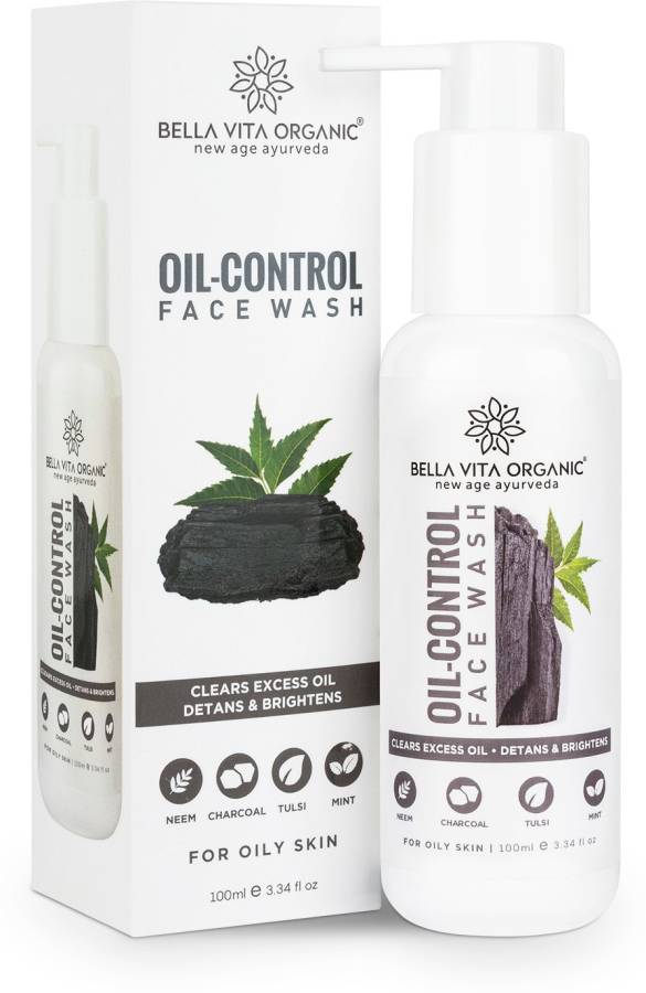 Bella vita organic Oil Control De-Tan Removal with Activated Charcoal & Neem for Deep Cleansing, Dirt Removal & Skin Brightening  Face Wash Price in India