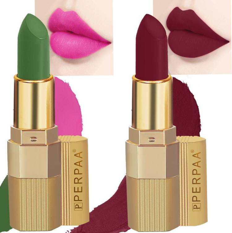 Perpaa Xpression Sensational Creamy Matte Lipstick Weightless 2 Piece (5-8 Hrs Stay) Price in India