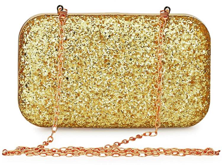 Formal, Casual, Party Gold  Clutch Price in India