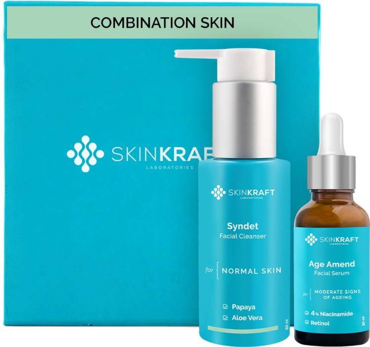 Skinkraft Normal-Combination Skin combo Aloe vera Face Wash & anti-Age Face Serum,90 ml Price in India
