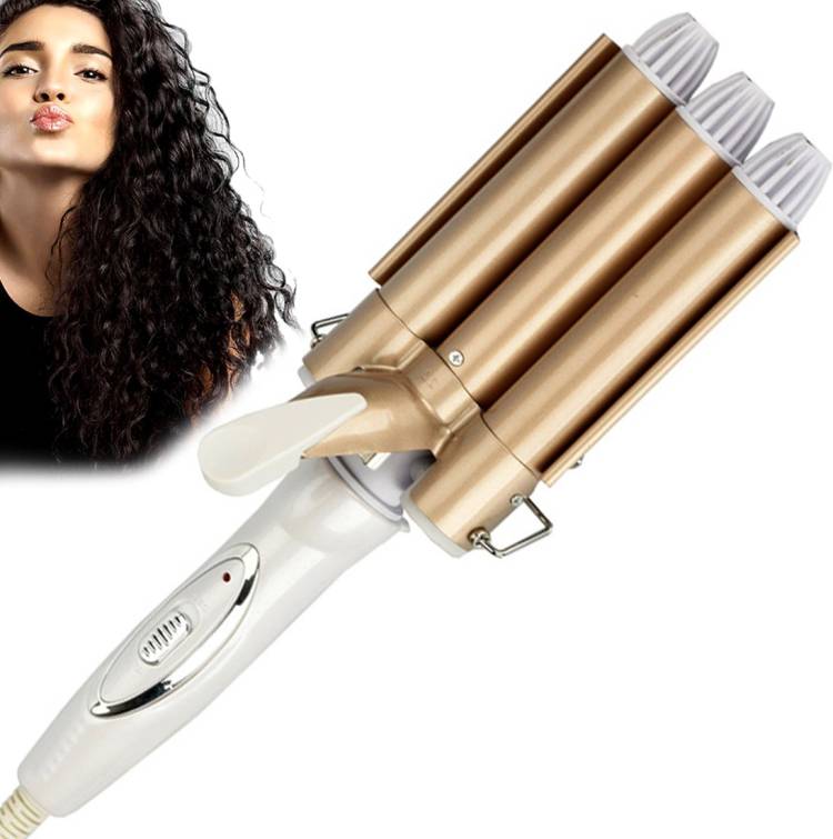 KMY Women Lady Ceramic Travel Hair Curler Curling Iron Rod Wand Waver Maker 45W 10 Electric Hair Curler Price in India