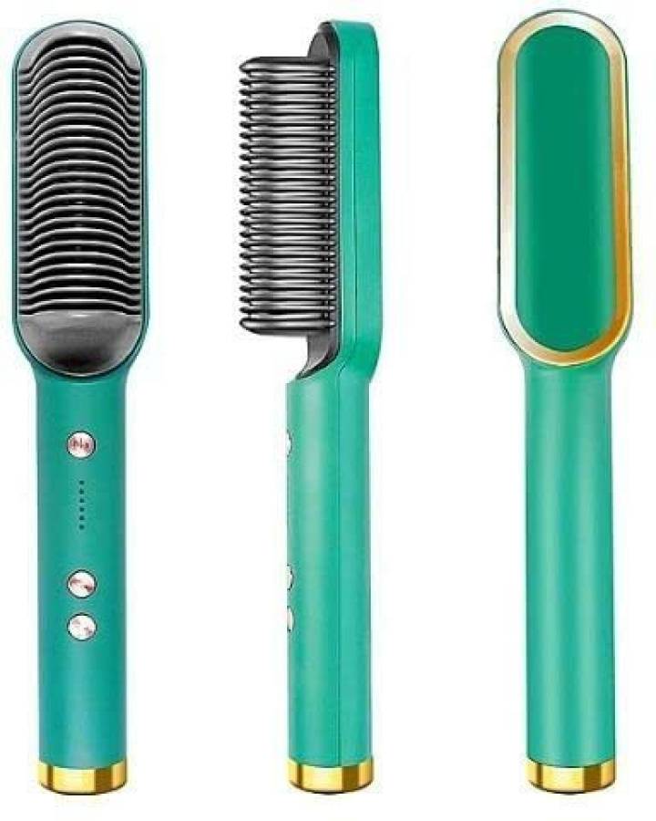 ACLIX Professional Hair Straightener Tourmaline Ceramic Hair Curler Comb PTC Heating Electric Straightener with 5 Temperature Control Hair Straightener Brush Price in India