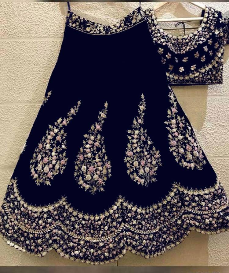 Embroidered Semi Stitched Lehenga Choli Price in India